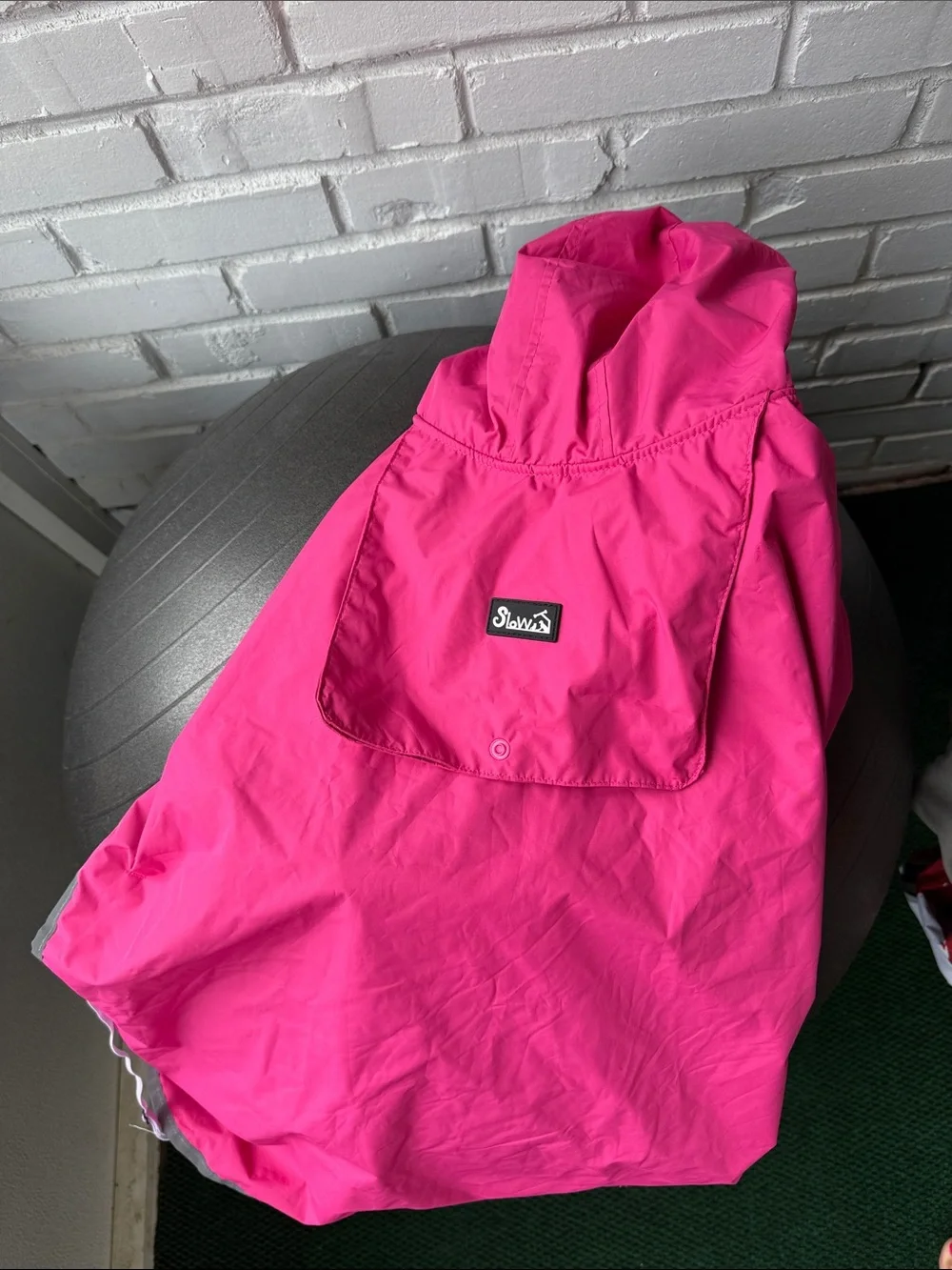 Waterproof Pink Dog Raincoat with Hood - Brand built in storage pocket